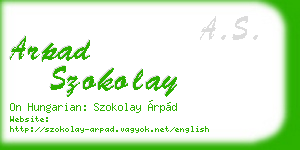 arpad szokolay business card